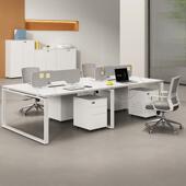 职员办公桌椅组合24 6人位办公室员工桌工位屏风电脑桌卡座四人位