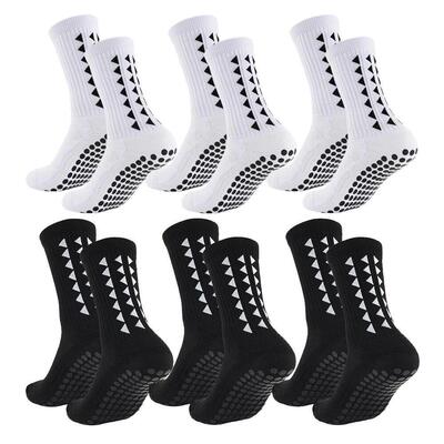 6Pairs men women football grip socks towel bottom sport sock