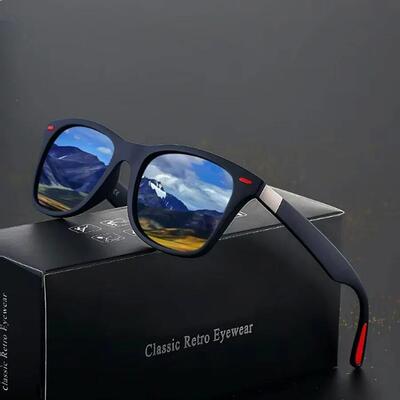 Fashion Vintage Square Unisex Driving Fishing Sunglasses Men