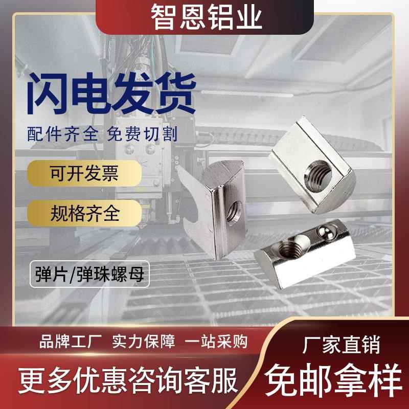 欧标弹片螺母 弹性螺母块 铝型材配件M4M5M6弹片螺母块铝合金配件
