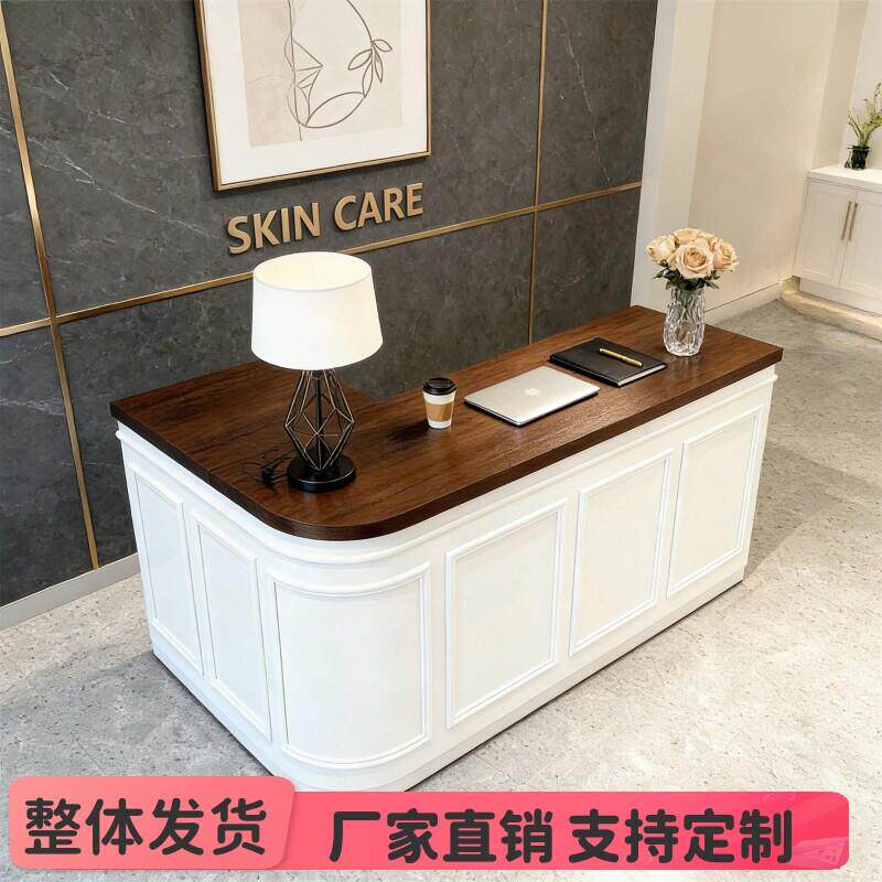 欧式女装店吧台收银台服装店法式烤漆前台接待台美容院柜台简约