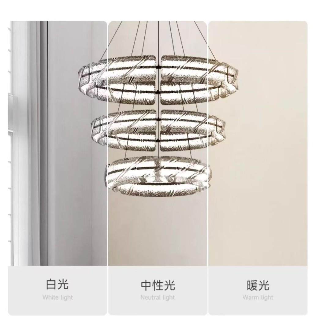 北欧客厅吊灯创意餐厅吊灯简约现代圆环大气主卧室餐厅样板房灯具