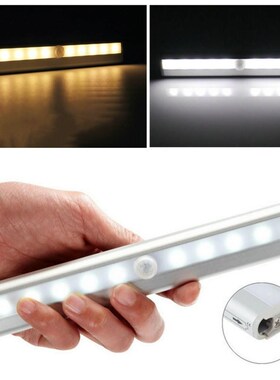 Hot 10 LED Bright PIR Motion Sensor Light Cabinet Wardrobe D