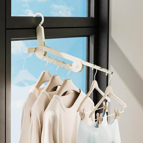Multifunctional Portable Folding Clothes Hanger with Multipl