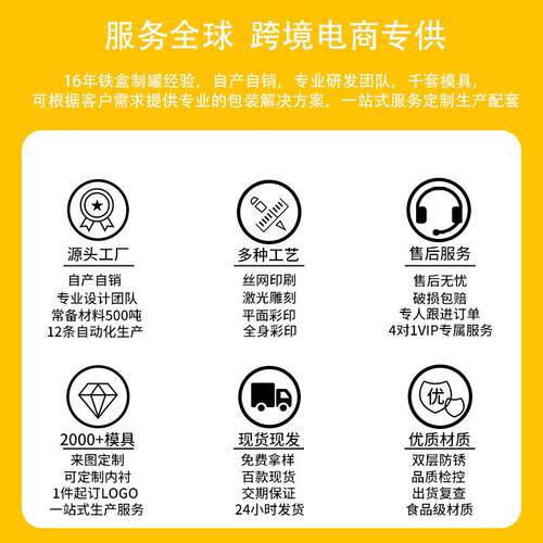 正果方形马口磨砂铁盒 用包金属盒 糖通婚礼食装品装饰定制铁盒