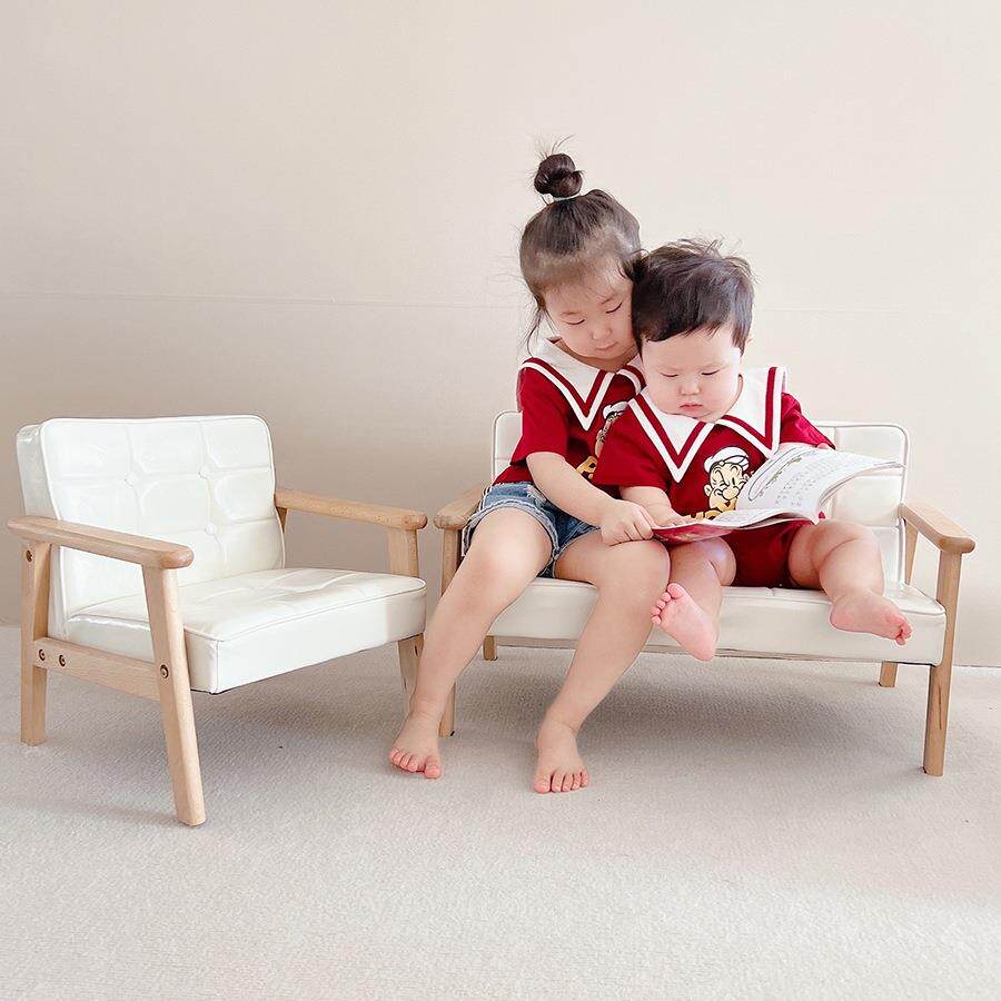 儿童小沙发实木幼儿园宝宝凳子培训班早教座椅阅读角拍照摄影道具