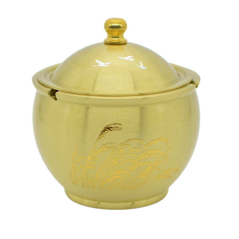 黄铜烟灰缸带盖家用创意个性复古烟碟客厅茶几防飞灰欧式,节庆用品/礼品,时尚烟灰缸,淘宝优惠券,粉丝福利购,淘宝优惠卷