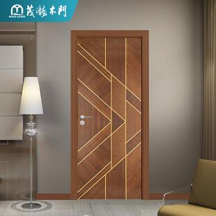 厂现家186木门生态门烤漆门实木合代简约卧室房间实木复卧门室门