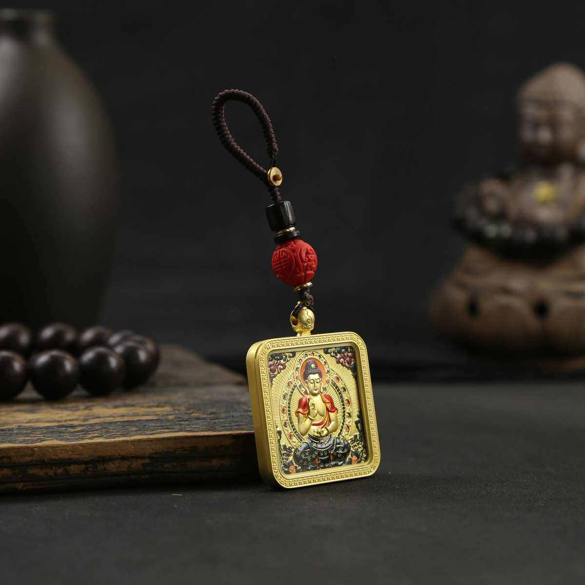 五爷八大守护神唐卡画像双面立体复古百搭鎏金吊坠藏式浮雕包包挂,家居饰品,现代装饰画,淘宝优惠券,粉丝福利购,淘宝优惠卷