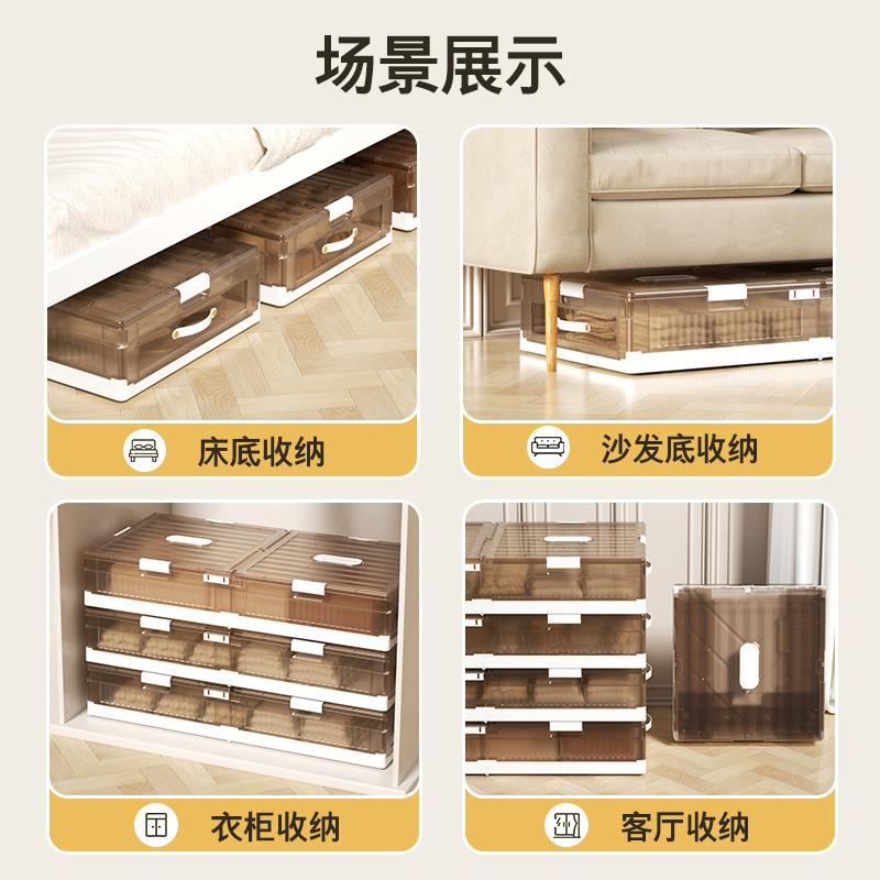 22底5创意简床底收纳约家用PP收纳床沙发衣0柜收纳箱客厅收纳架整图片