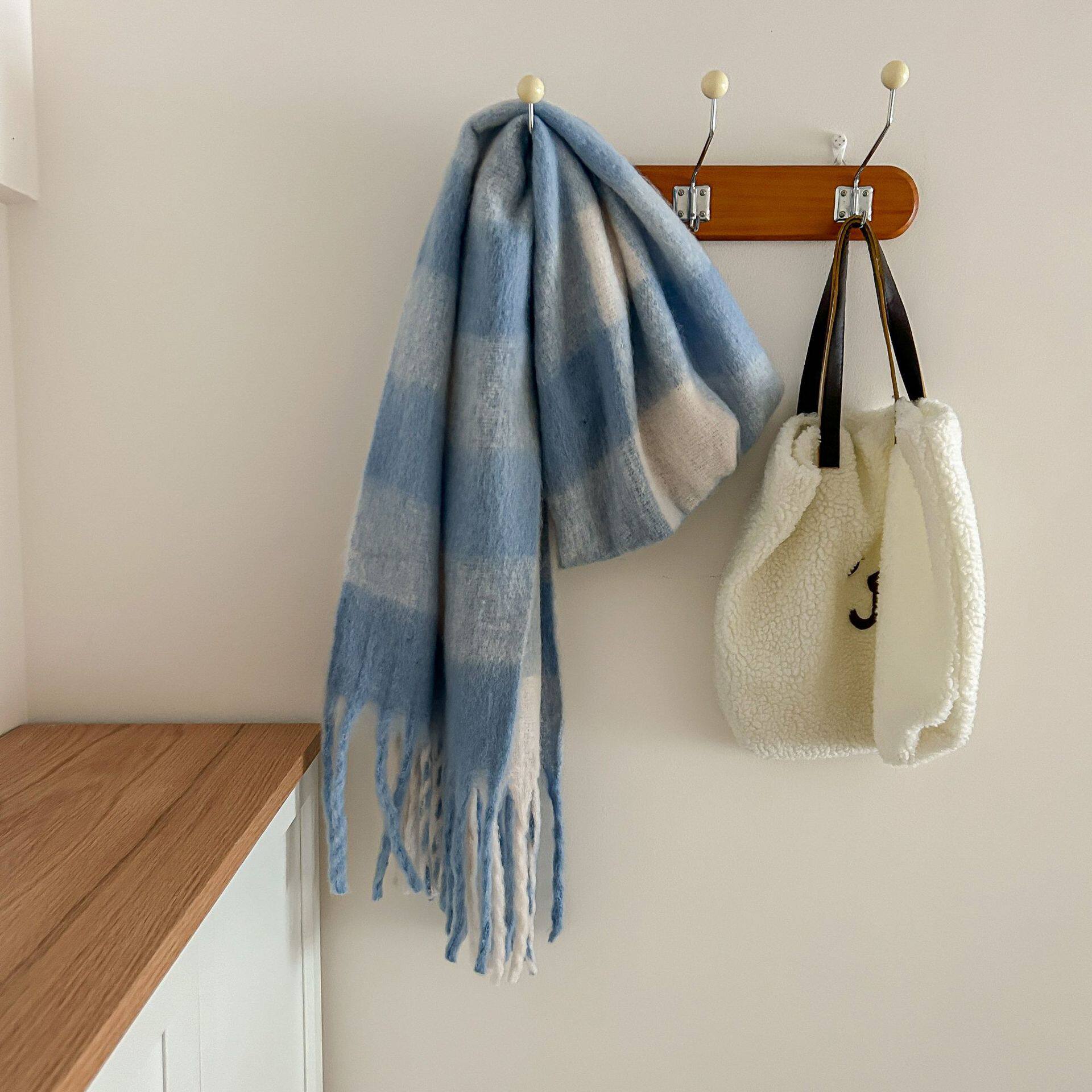 2024新款格子围巾女冬季保暖韩系英伦风男生围脖披肩秋冬氛围感