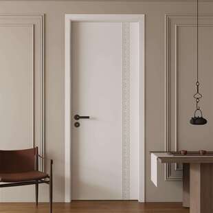 高端实木复合烤漆门卧室门简约家用房间门隔音室内平板单开门新款