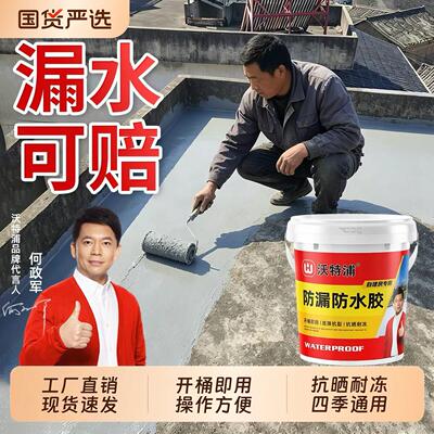 沃特浦屋顶专用防水涂料防漏防水胶楼顶补漏屋顶漏水裂缝渗水材料