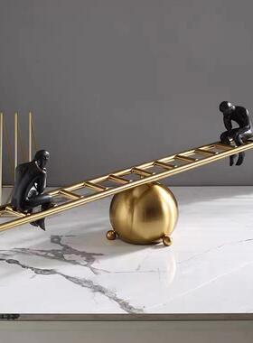 现代简约创意沉思者人物摆件轻奢客厅样板房酒柜玄关电视柜装饰品