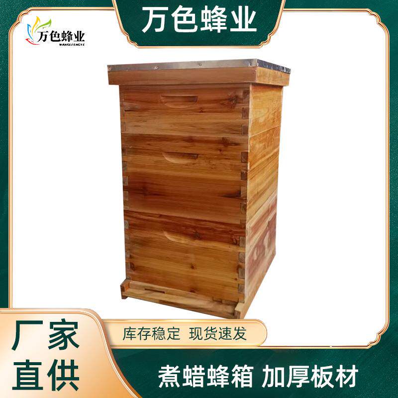 厂家直供煮蜡蜂箱十框双层杉木中蜂意蜂蜜蜂箱源头厂家