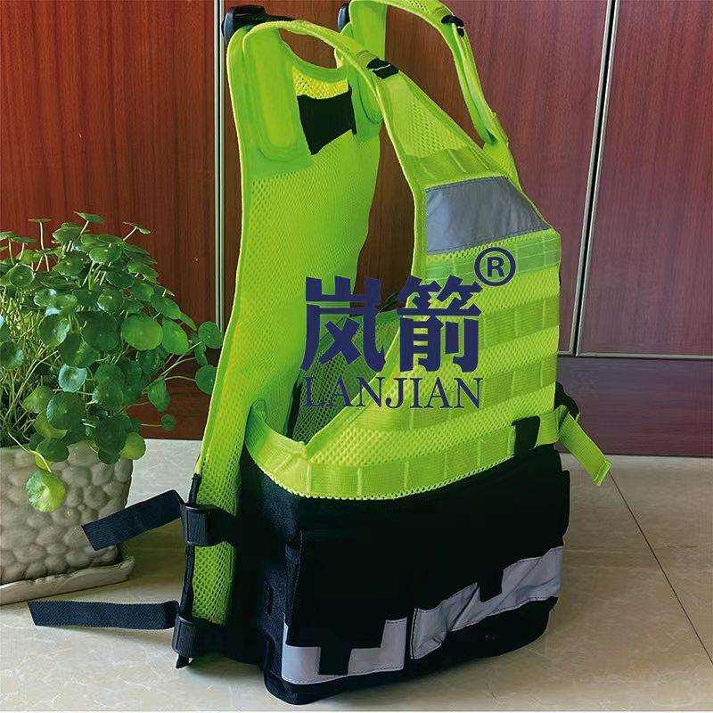 岚箭LANJIAN 荧光反光防刺服背心多口袋荧光防护服多功能反光背心