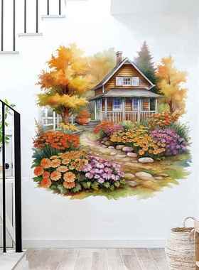 旅康CH66005乡间小屋客厅卧室背景墙面走廊玄关背景布置装饰贴定