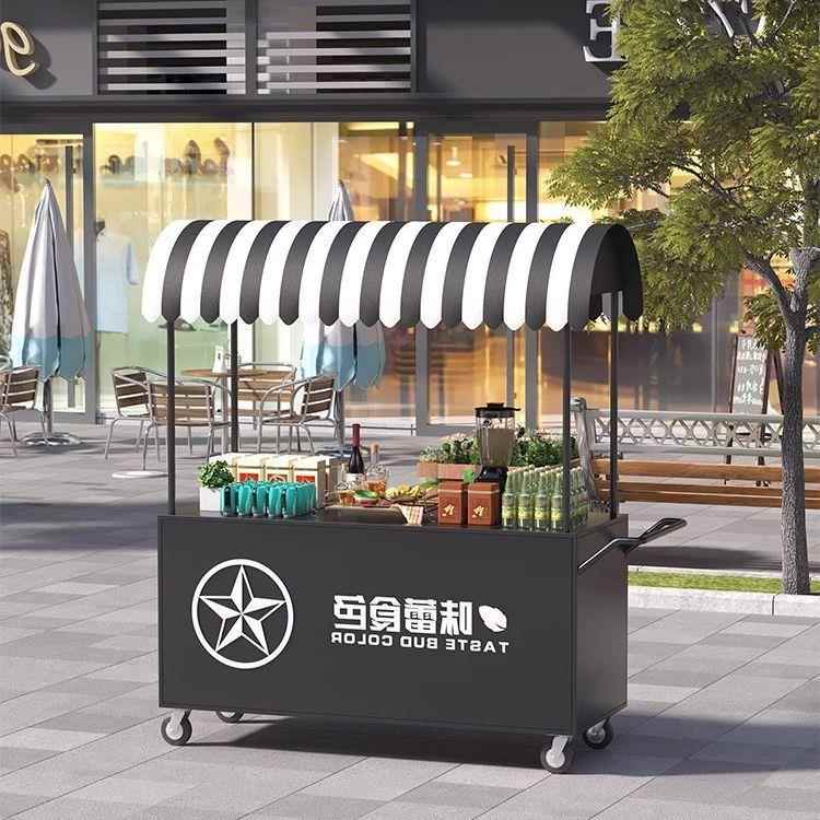 摆摊小推车夜市移动熟食地摊小吃车餐车商用花车摊位冰激凌售货车
