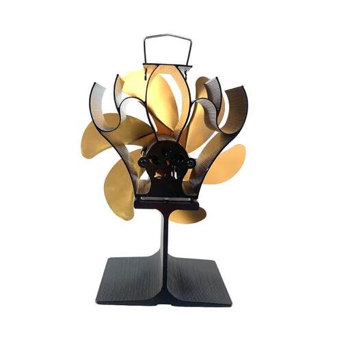 货源壁炉风扇Stove Fan火大工字新6叶金色热动力无需电源耐高温