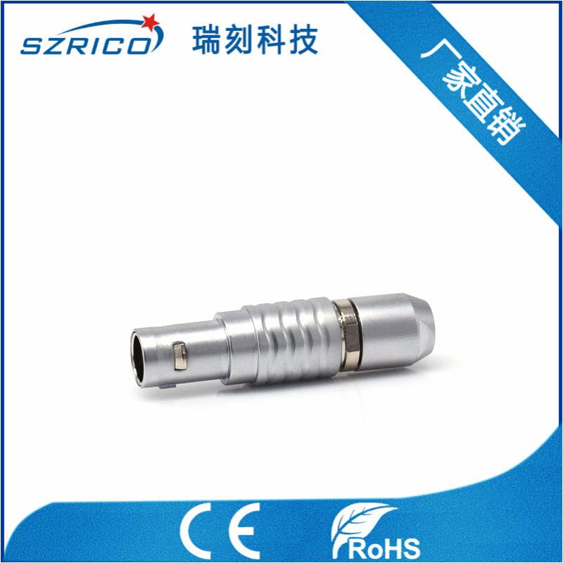 金属0B4芯公头母座面板焊板直针PCB焊接插拔连接器插头插座推拉