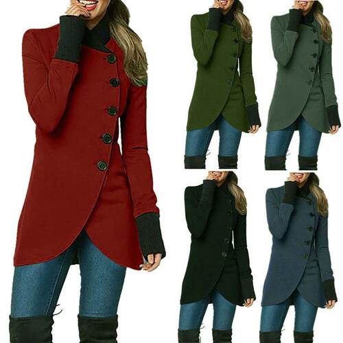 Single panel hem slit long sleeved jacket
