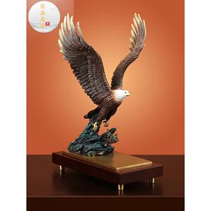 源盛集珍新中式办公室《大鹏展翅》全铜老鹰摆件大展宏图工艺品
