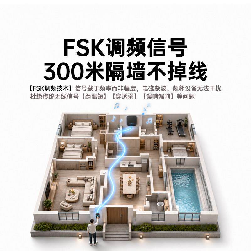 超远距门铃无户外防水离别墅庭院厂公司工农村自建房线穿墙呼叫器