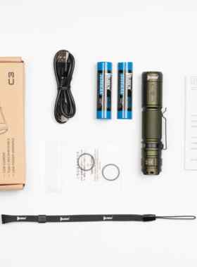 正品务本专C3强光电筒充电式typec快充超手亮远射小耐用可携led业