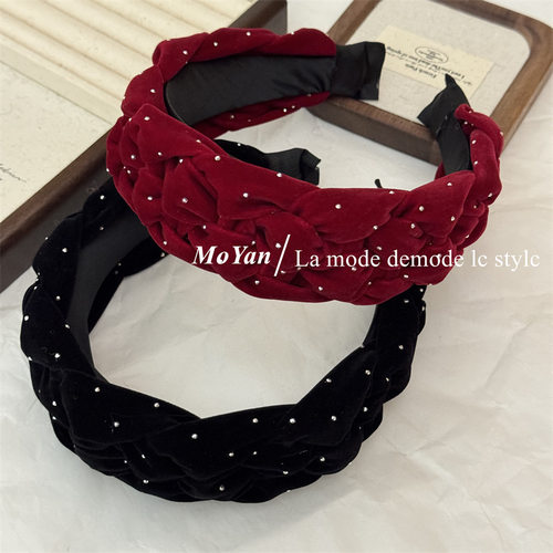 满天星秋冬复古时尚高级丝绒发饰