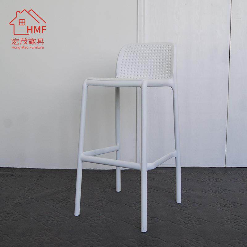北欧简约设计师塑料吧椅个性高脚吧凳子叠放创意时尚休闲酒吧椅子