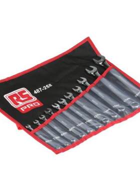 RS PRO 487-258 11件 扳手套装,铬钒钢组合扳手套件,内含众多尺寸
