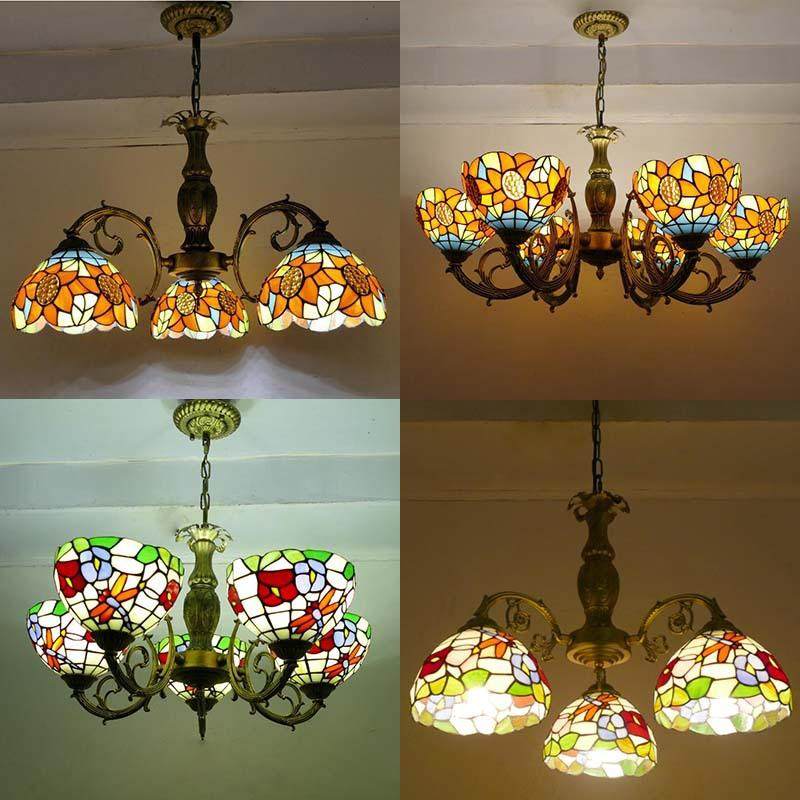 美式乡村铁艺田园向日葵吊灯北欧卧室餐厅客厅灯复古现代简欧灯具