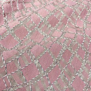 新款几何蕾丝格现货蕾丝棉不规则锦菱形面料黑纱布料批发秋冬