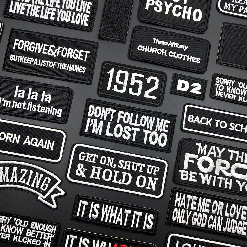 Black Letter Badge ers DIY Embroidery Patches For Clothing I - 实物图