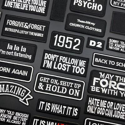 Black Letter Badge ers DIY Embroidery Patches For Clothing I