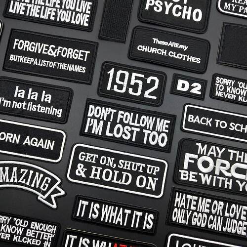 Black Letter Badge ers DIY Embroidery Patches For Clothing I