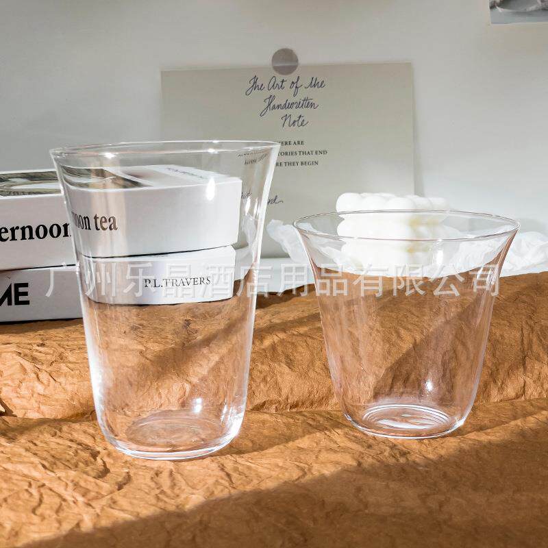 阔口冰美式拿铁咖啡杯水晶薄简约茶杯鸡尾酒杯透明玻璃杯冷饮杯子