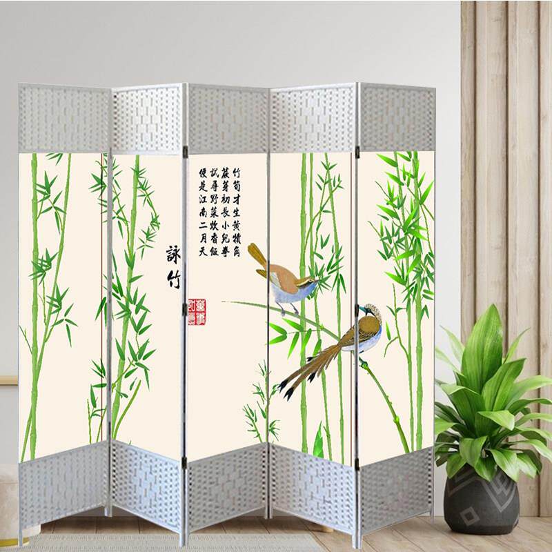 屏风隔断简易遮挡家用折叠白色屏风客厅客厅进门玄关美容院饭店