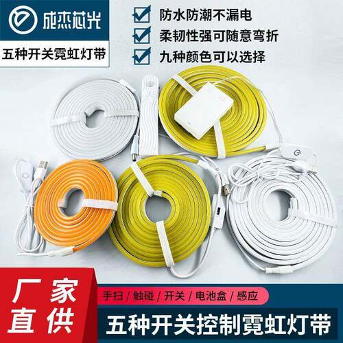 5VLED低压触摸开关柔性霓虹灯条USB霓虹灯网红造型墙面布置画框造