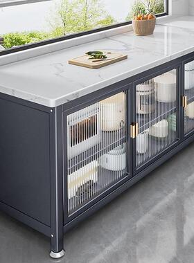 厨房板多功能置物边架落地多层TVP置物柜橱柜可调节箱收岩纳柜烤