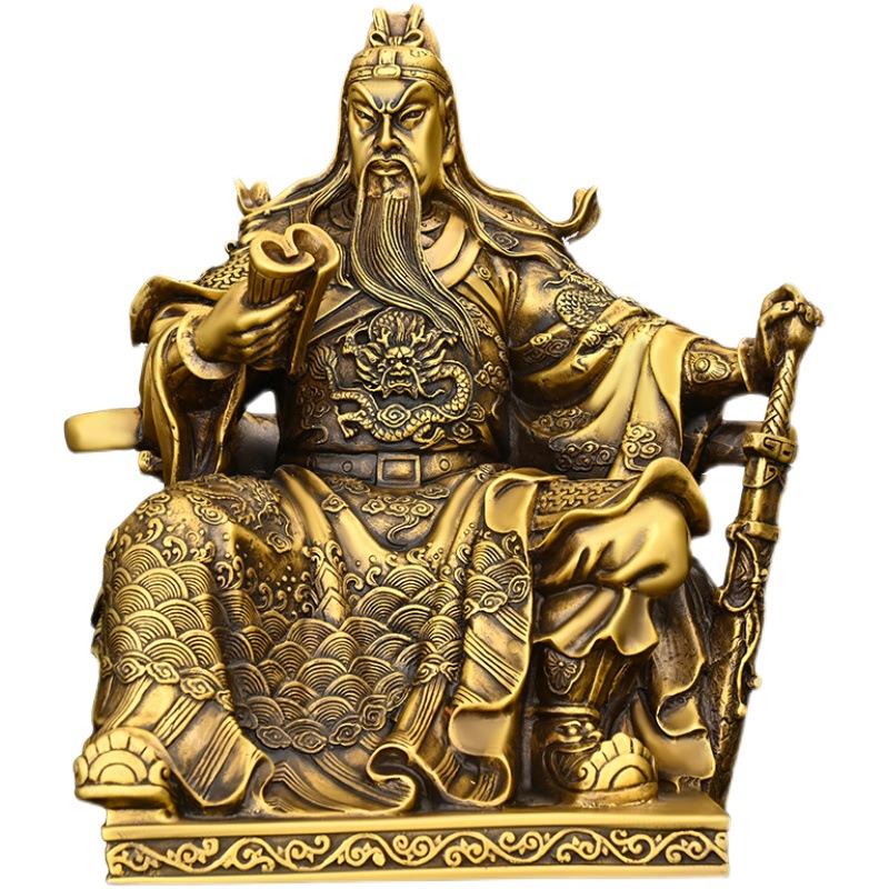 办纯铜关摆件看书关公武财神关二58325868爷周仓关平公家用公室供