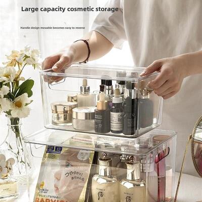 transparent facial mask box cosmetic storage box desktop she