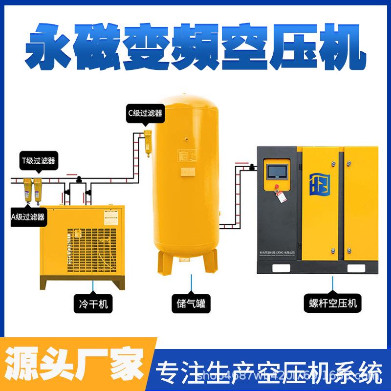 永磁变频螺杆式空压机7.5kw111522千瓦空气压缩机一整套