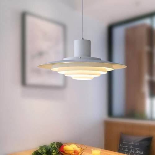 现代简约餐桌吊灯 设计创意吧台咖啡厅装饰LED飞碟灯个性多层灯具