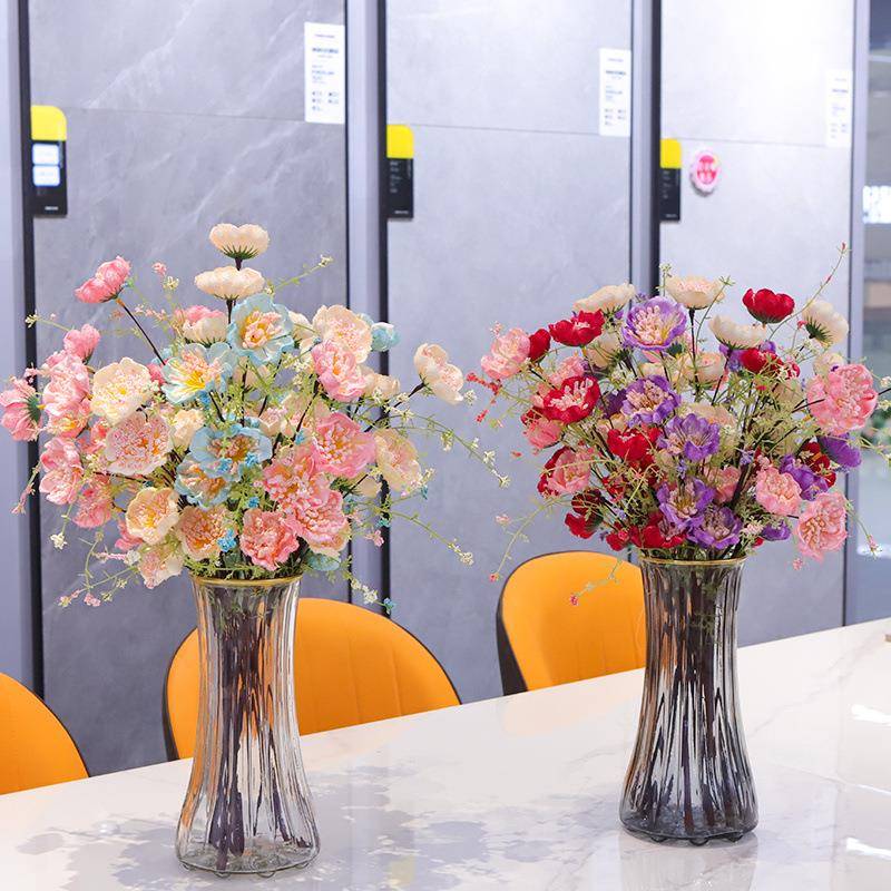 仿真花设杜鹃花轻假奢高档花厅餐桌干客花束装饰插花艺家摆居网红