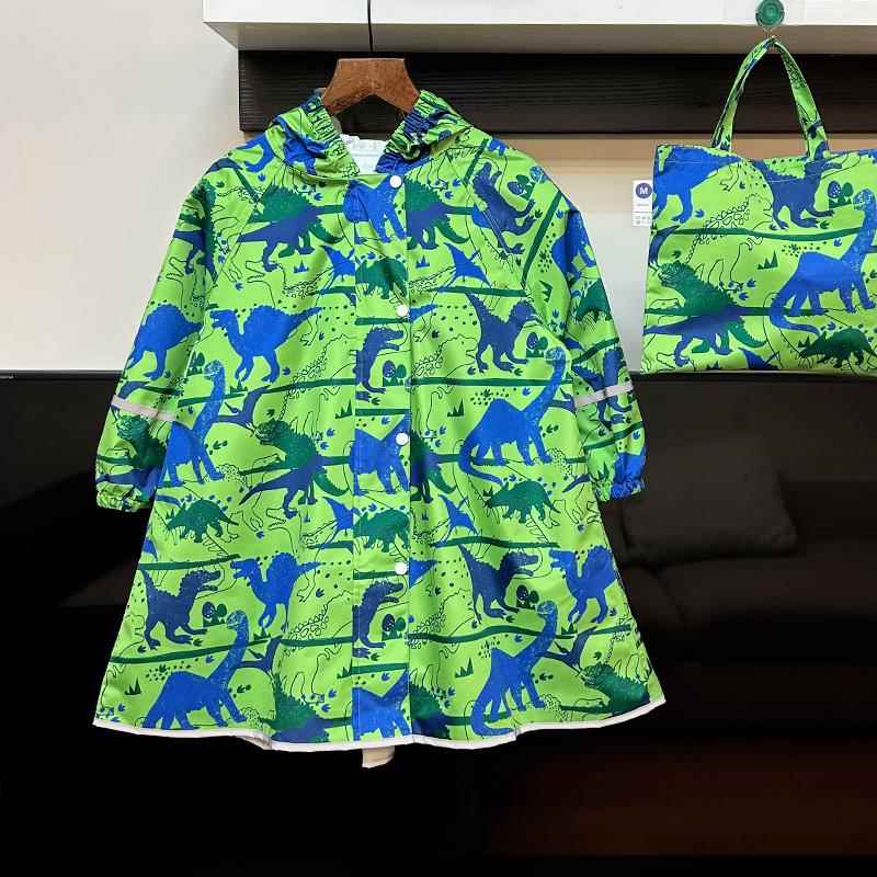 学日系儿童雨衣男女学童生幼儿童园宝宝雨披防雨书包位玩水上FVY