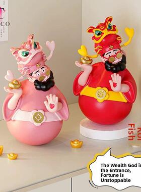 2025财富饰品客厅多巴胺财富之神装饰入口不倒勺新家搬家和开业礼