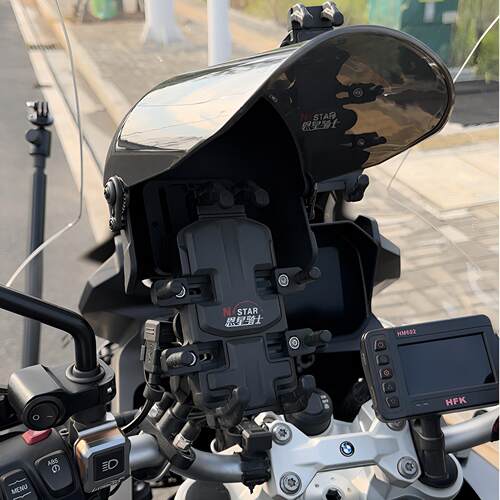 电动机车防雨防风减震手机架美团闪送外送防水无线 线充导航支架