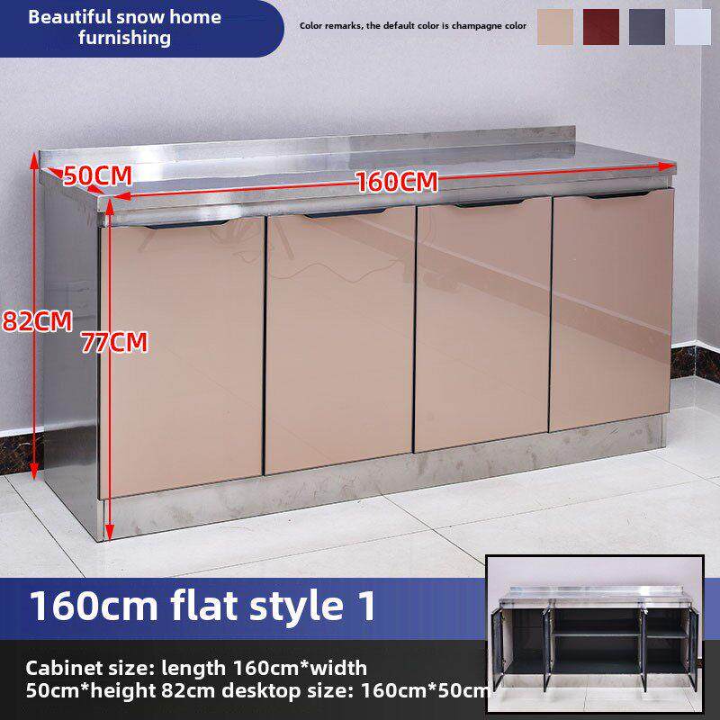 家用不锈钢厨柜经济组装炉柜储物柜集成柜简单水槽柜橱柜橱柜