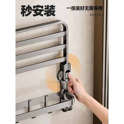 吸盘巾架卫BCJ生间免打孔壁浴巾挂架毛子浴室置物架一体厕挂所挂